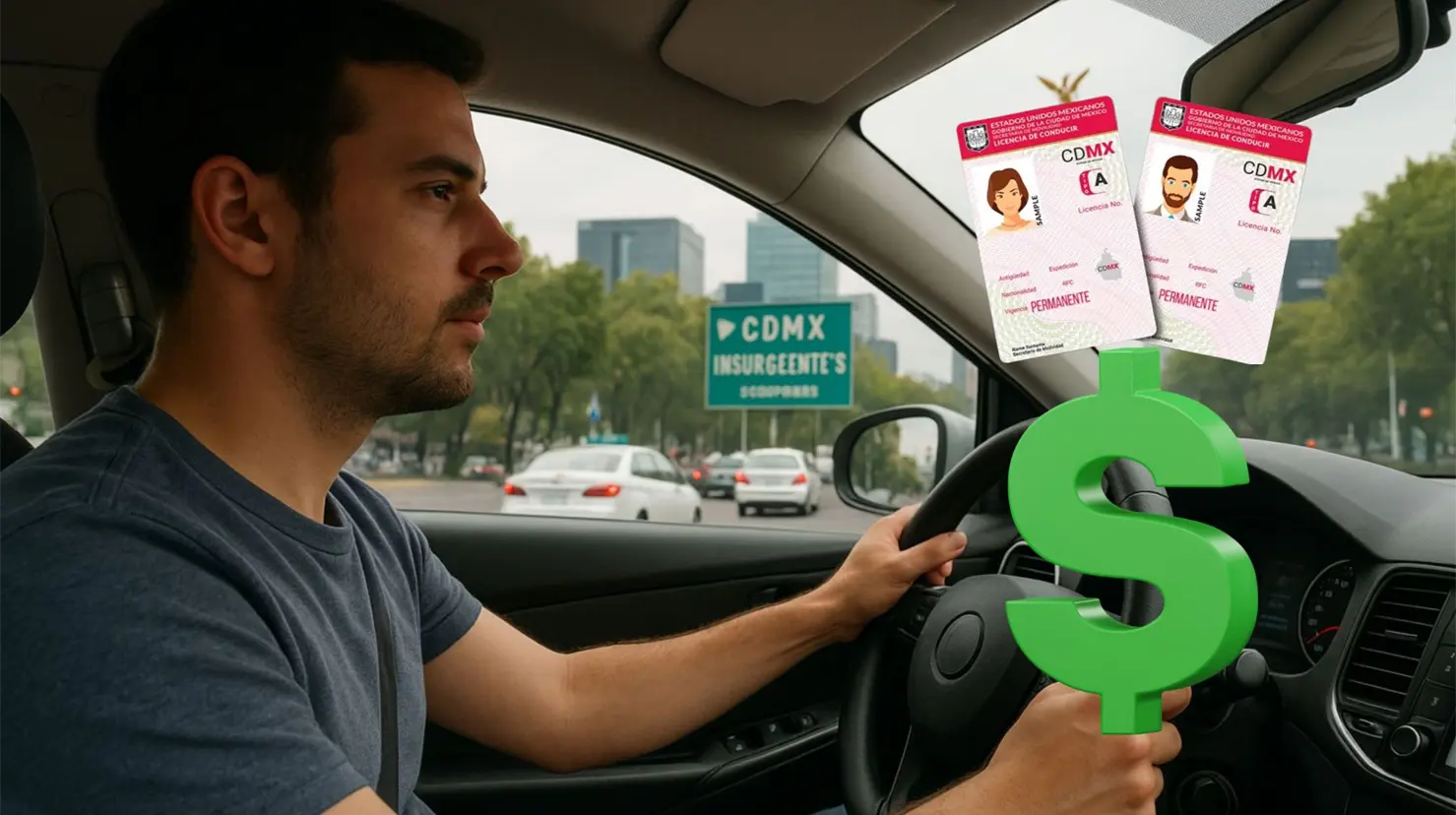 Conductor de CDMX y costo de licencia permanente en CDMX. Foto: IA | Canva