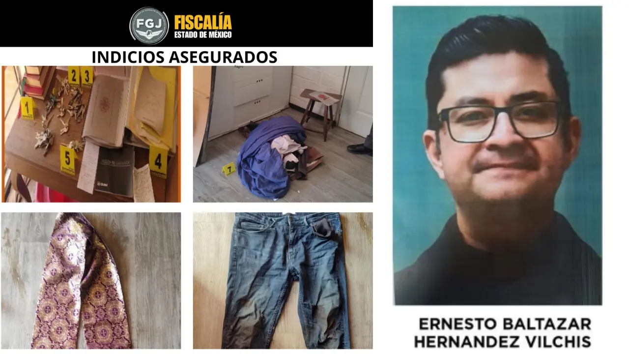 Detalles del caso del homicidio del sacerdote Ernesto en Edomex. | Foto: FGJEM | Canva
