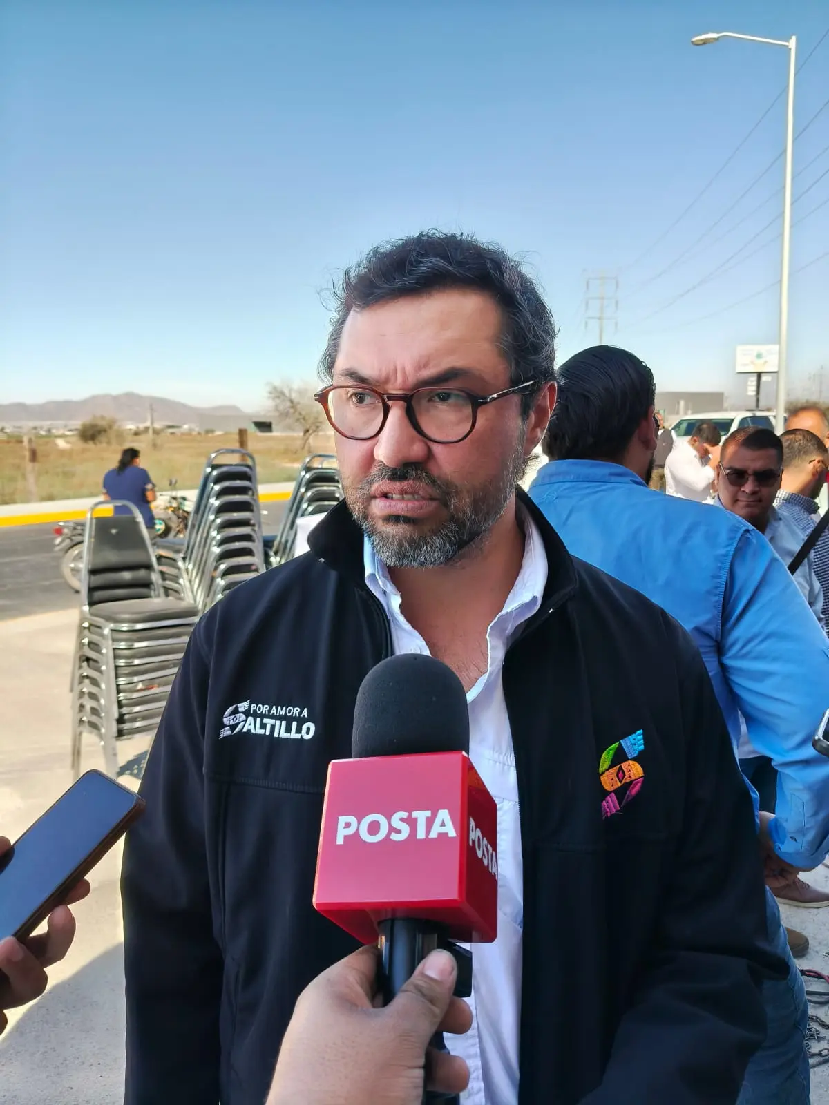 Víctor de la Rosa, titular del Instituto Municipal de Movilidad Urbana Sostenible de Saltillo en entrevista con medios de comunicación / Foto: Marco Juárez 