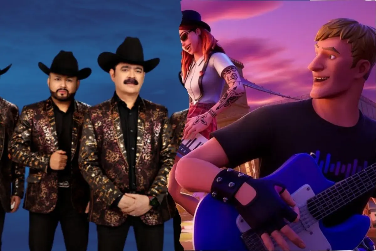 La música de Los Tucanes de Tijuana llegará pronto a Fortnite Festival. FOTO: CANVA/Spotify/Fortnite