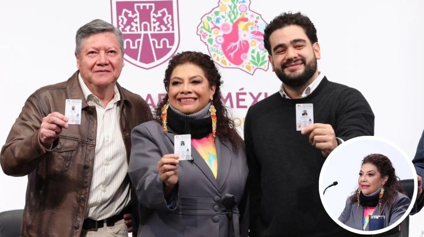 Clara Brugada anunciando extensión de trámite de licencia de conducir. Foto:  Gobierno CDMX l Canva
