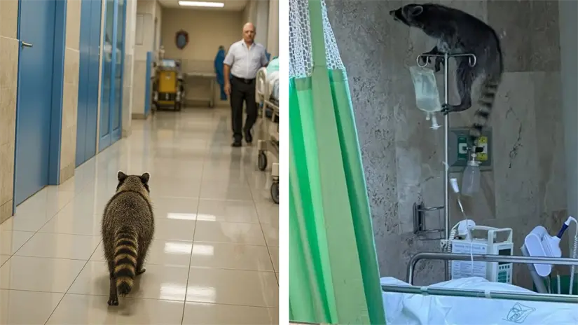 Mapaches por todas las áreas del hospital | Foto: Facebook