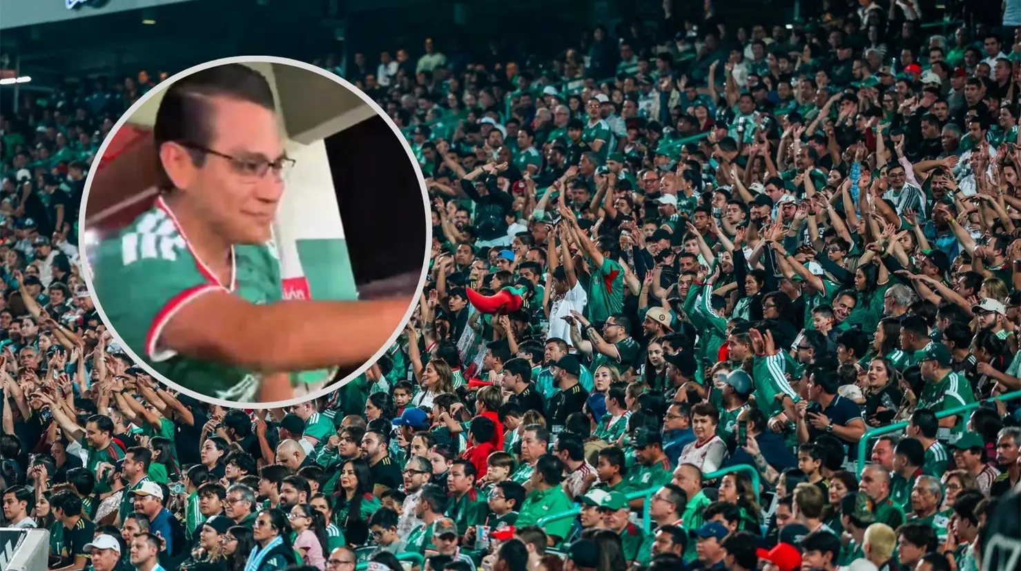 El arqui Juve 3D Studio saludando a  los aficionados que acudieron a ver el partido entre México y Uruguay en Torreón. (TSM Oficial | Juve 3D Studio)
