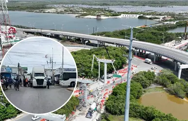 Vecinos bloquean calles en Progreso para exigir la apertura del viaducto elevado