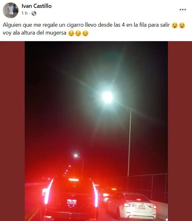 imagen recuadro Fila para entrar a México por Puente Anzaldúas. Foto: Grupo Facebook