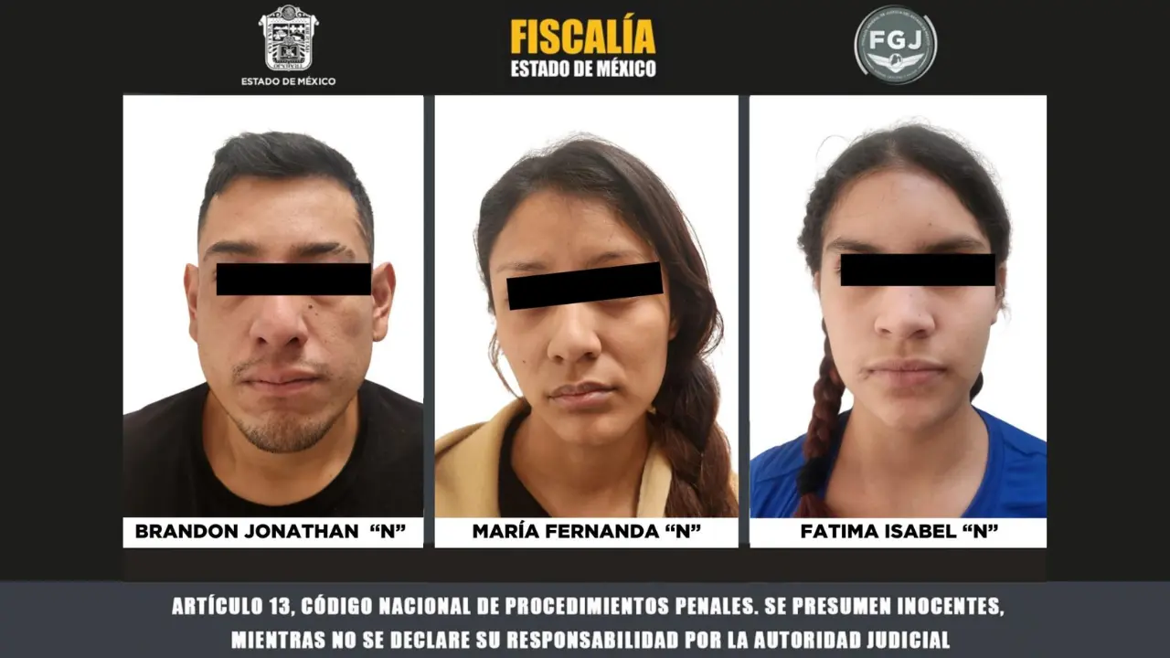 Presuntos implicados en homicidio en Edomex. | Foto: FGJEM