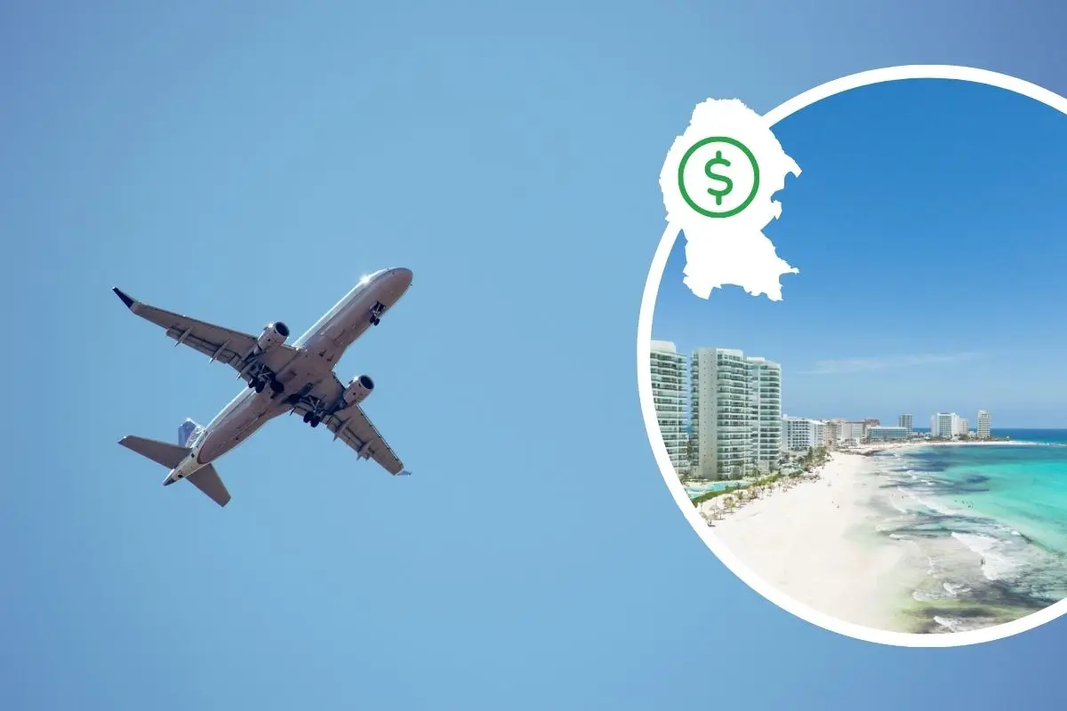 Avión representa vuelo a Cancún / Foto: Composición Canva