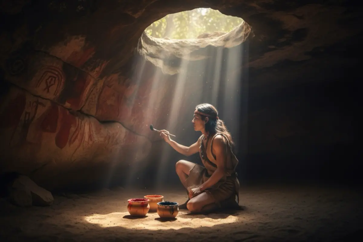 Más de 1,500 pinturas rupestres han sido localizadas en esta cueva ubicada en la sierra de San Carlos. Foto: Gemini IA