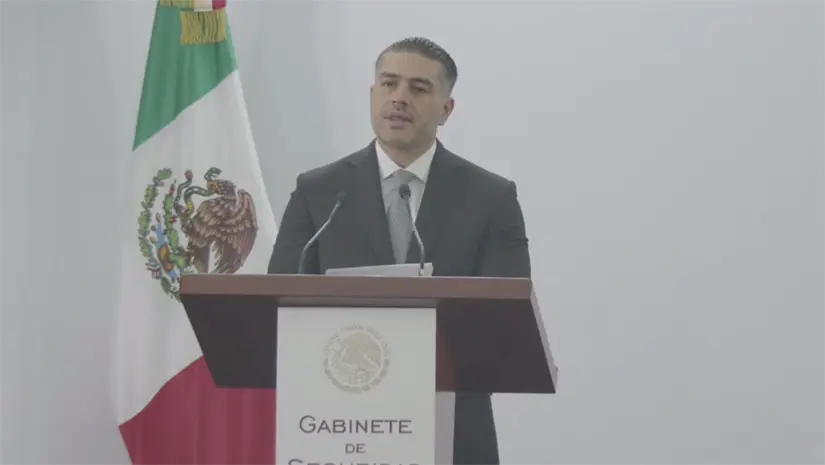 Omar García Harfuch en conferencia. Captura de pantalla: YouTube (Secretaría de Seguridad y Protección Ciudadana)