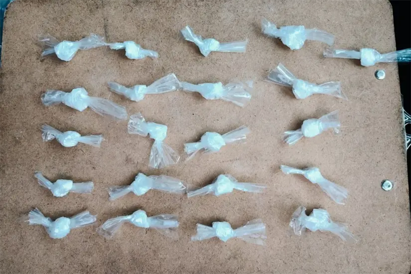 21 dosis de cocaína en piedra. Foto: Policía de Guadalupe