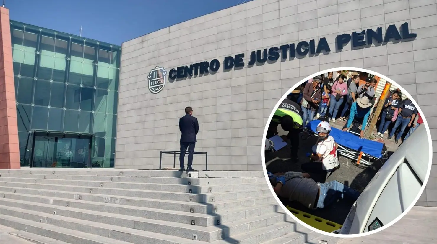 Centro de Justicia Penal en Saltillo. Imagen del accidente donde el peatón fue atropellado. (Leslie Delgado)