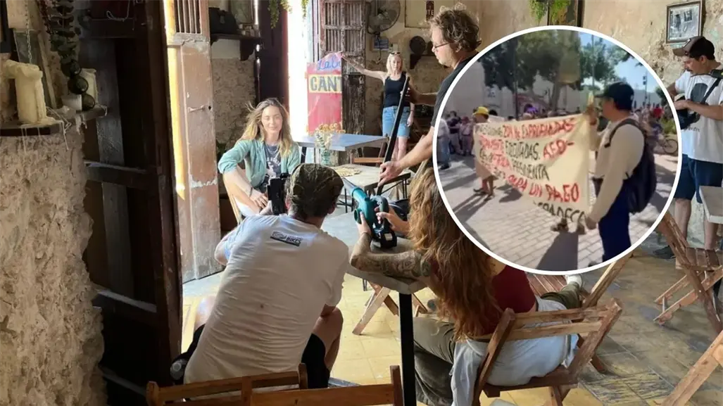 Choque de realidad y ficción: manifestantes complican grabaciones de película internacional