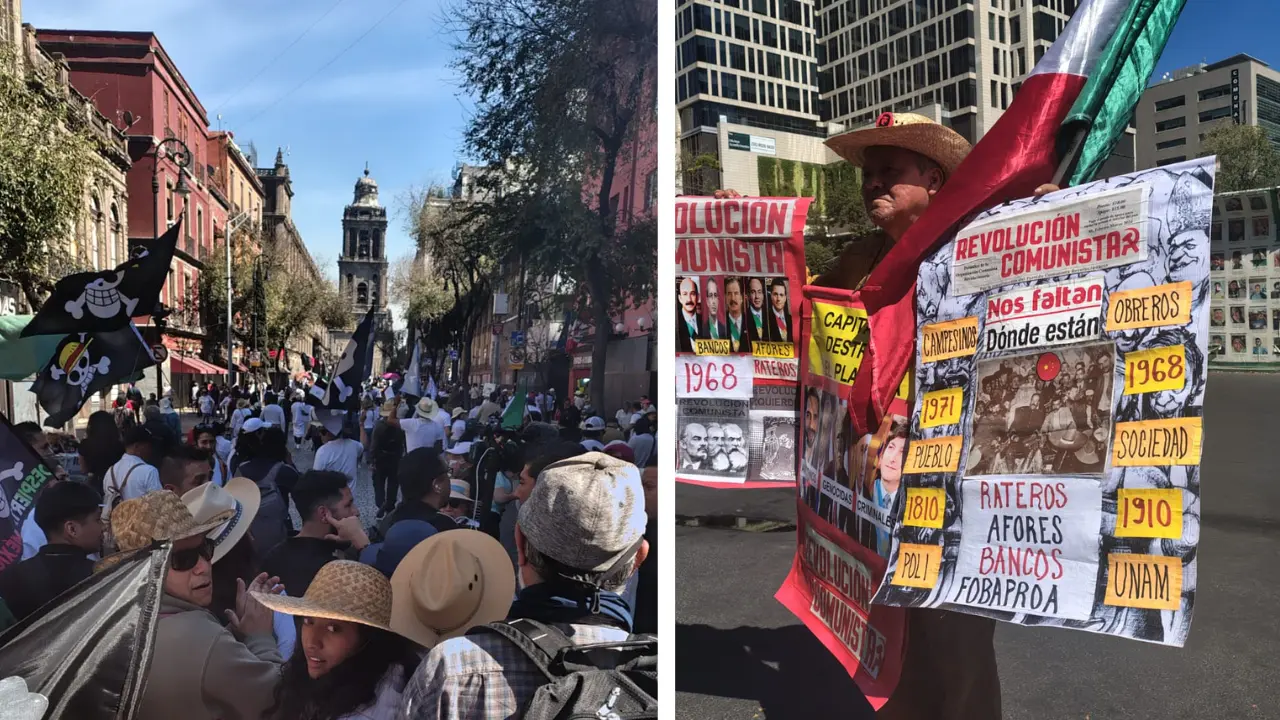 Personas en marcha de la Generación Z en la CDMX. Foto: Karina Bernal