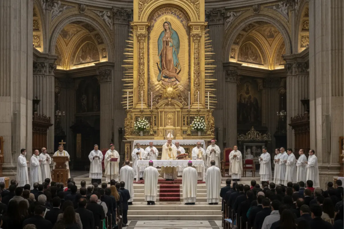 Dos papas han dado misa en CDMX. Foto: IA