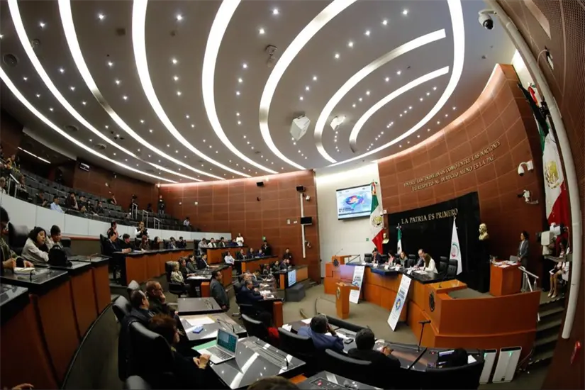 imagen recuadro Leonardo Lomelí en el Senado. Foto: X @SusanaHarp