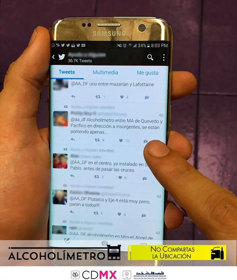 imagen recuadro Programa alcoholímetro en la CDMX. Foto: X @SSC_CDMX