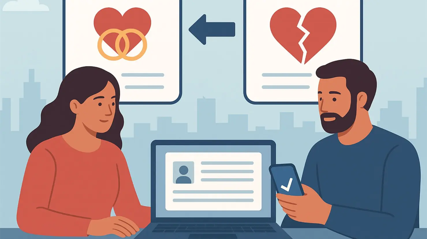 Matrimonio y divorcio digital en CDMX. Foto: IA | Canva