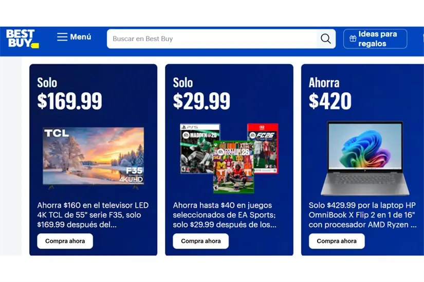 imagen recuadro Tienda online Best Buy | Foto: captura de pantalla Best Buy