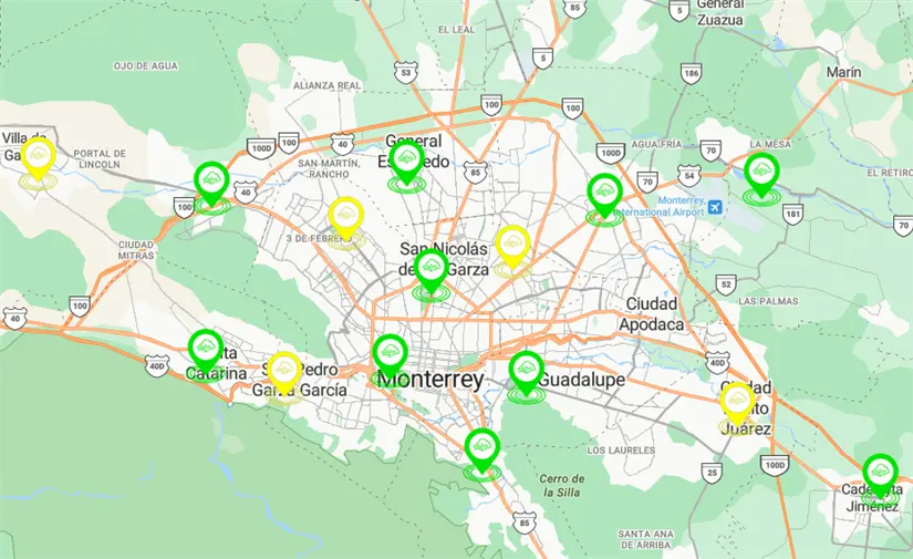 imagen recuadro Monitoreo ambiental en monterrey durante la mañana del 20 de noviembre.
