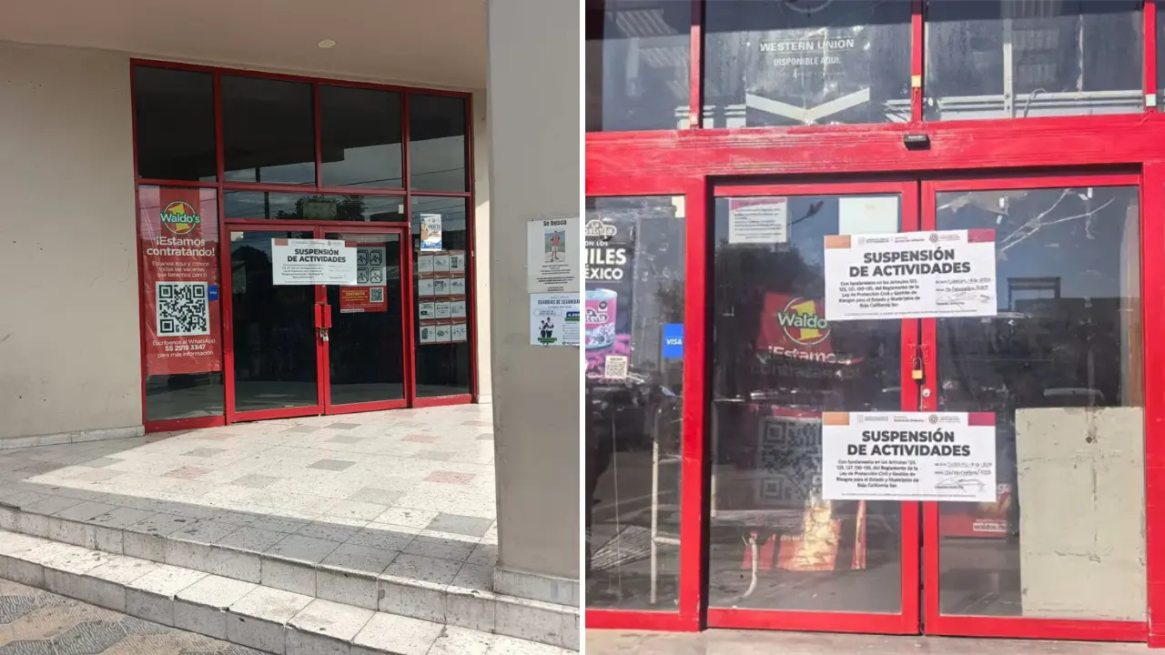 Protección Civil Estatal suspendió temporalmente cuatro tiendas Waldos en La Paz tras detectar fallas en su programa interno de seguridad. Foto: POSTA Baja California Sur
