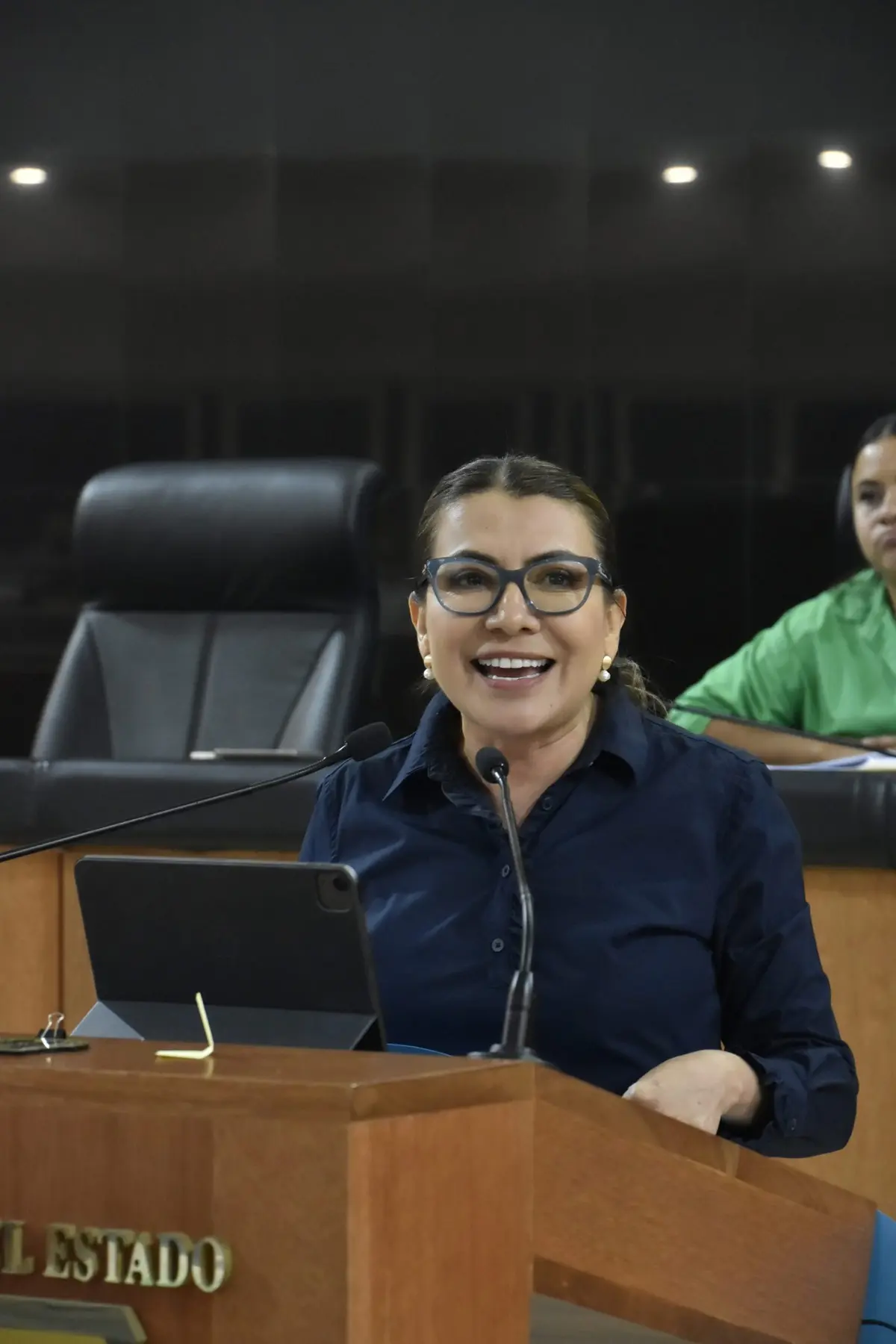 imagen recuadro Diputada Lupita Saldaña en el Congreso de BCS. Foto: CongresoAhora BCS / Facebook.