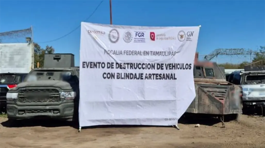 FGR ha destruido 190 vehículos monstruos en Tamaulipas en lo que va de 2025