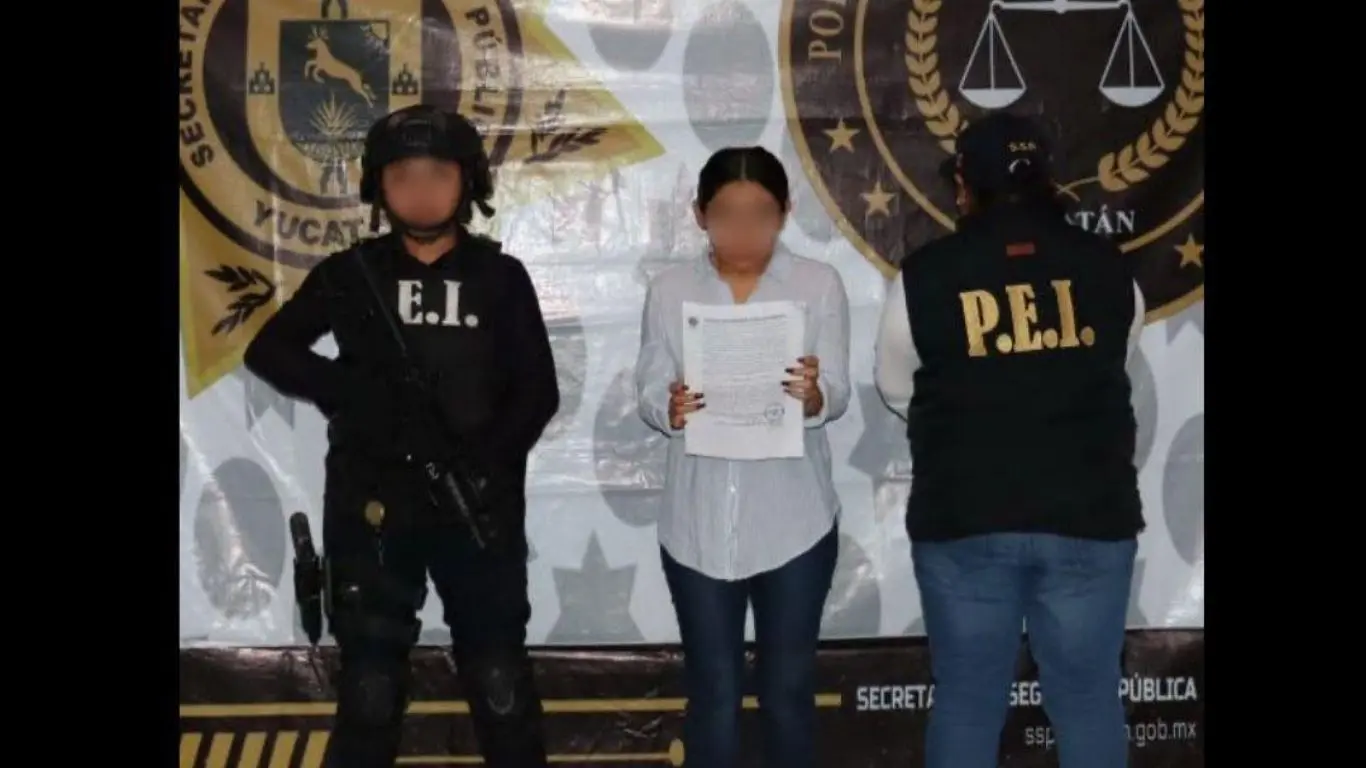 La mujer se encontraba prófuga desde el 1 de noviembre del 2025. Foto: SSP Yucatán