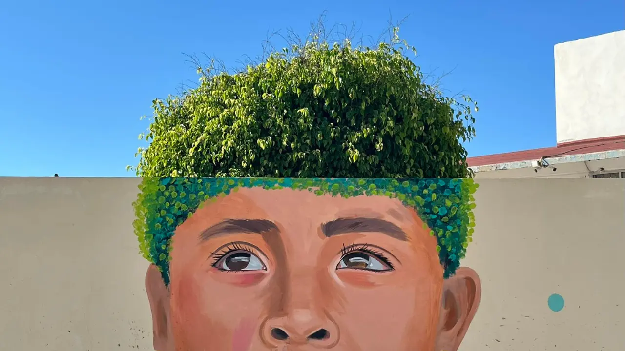 El autor de la obra asistió al Jardín de Niños en donde pintó este mural. Foto: Dansv Vela / Facebook.