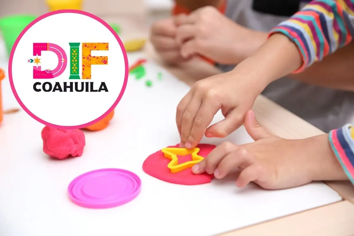 Pequeños jugando en guarderías representando la iniciativa que impulsa el DIF Coahuila | Foto: DIF Coahuila | Canva