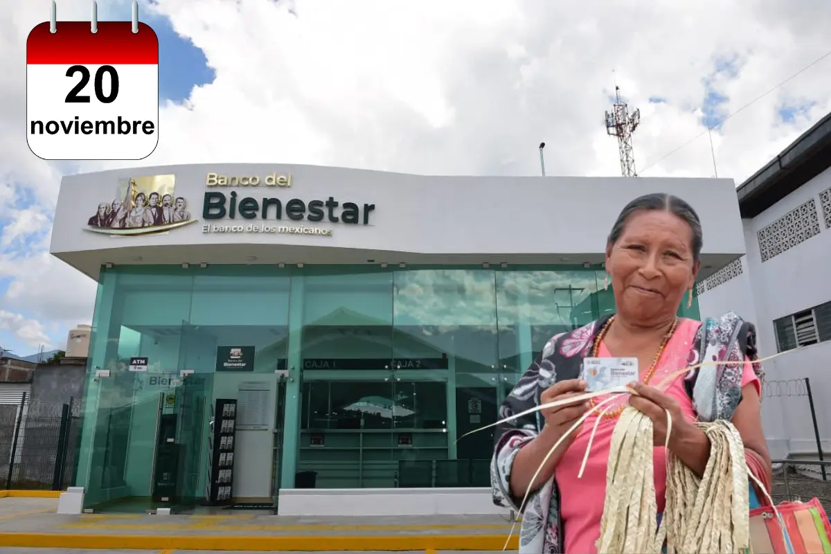 Pensión Bienestar: ¿Quién cobra el jueves 20 de noviembre de 2025? Foto: Gobierno de México |calendario.website |Canva