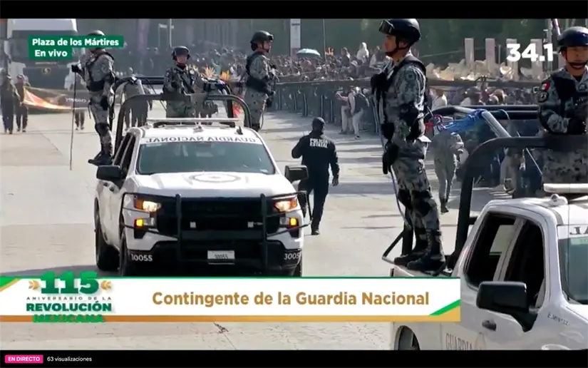 Integrantes de la Guardia Nacional se presentaron en el Centro de Toluca. foto: Captura de pantalla