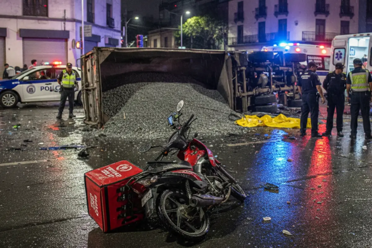 Se registró accidente de moto en Coyoacán. Foto: IA