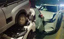 Carambola en el Periférico de Mérida deja 2 lesionados y ocho vehículos con daños