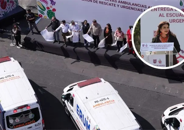 Clara Brugada entrega 25 nuevas ambulancias de última generación al ERUM en CDMX