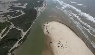 Continúa la polémica en playa Bagdad en Matamoros, Secretaría de Marina realiza medidas topográficas
