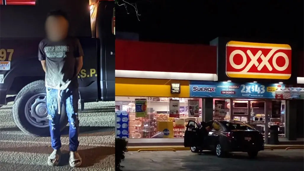 Capturan a joven tabasqueño tras robo con amenazas en un OXXO de Tixcacal, Mérida