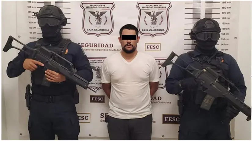 imagen recuadro Ángel Jesús “N”, de 31 años. Foto: Secretaría de Seguridad Ciudadana de Baja California