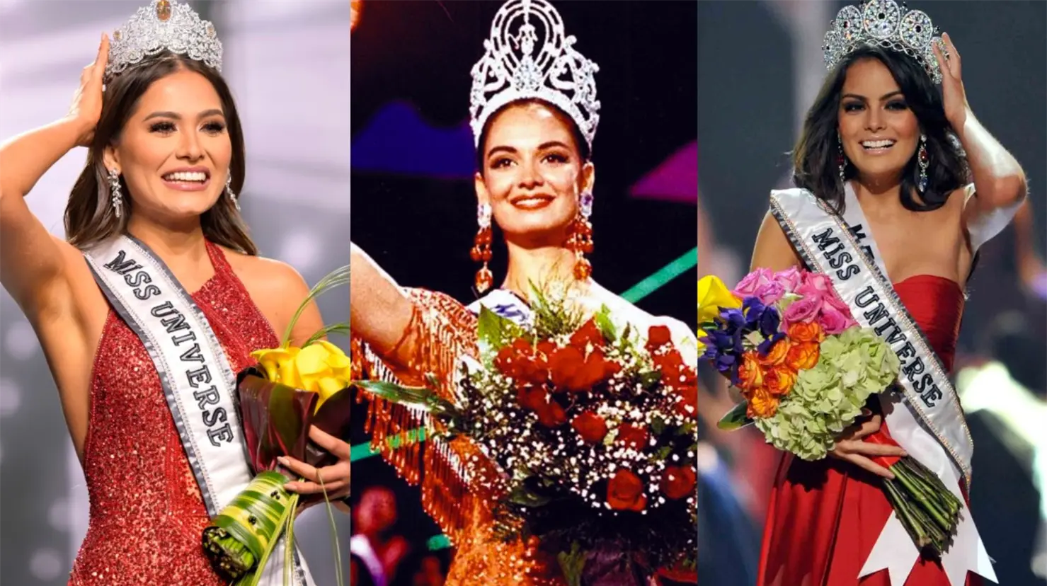 Andrea Meza, Lupita Jones y Ximena Navarrete han sido las mexicanas que se ha coronado con el título de Miss Universo antes de Fátima Bosch. Foto. Instagram Mexicana Universal.
