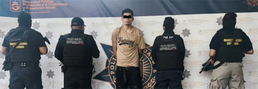 imagen recuadro Detenido por policía de Guadalupe. Foto: Policía de Guadalupe