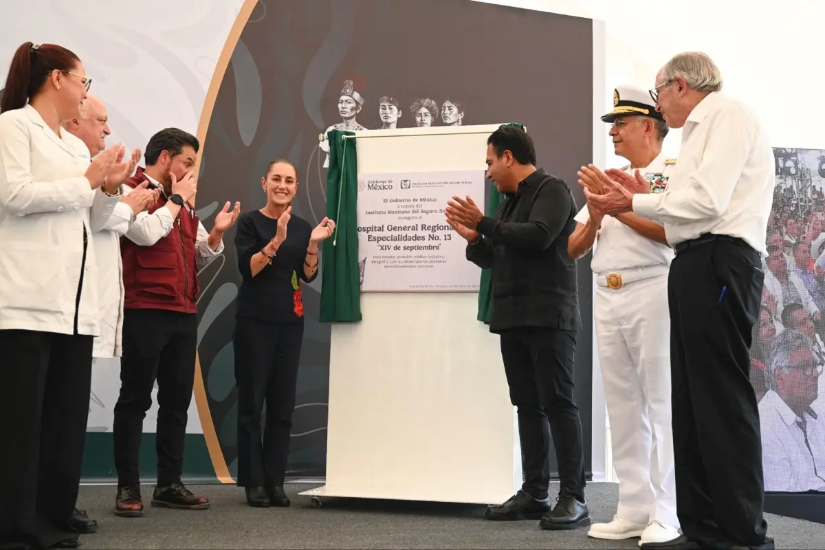Claudia Sheinbaum inaugurando el Hospital General de Especialidades No. 13 del IMSS Foto: X(Twitter) @Claudiashein