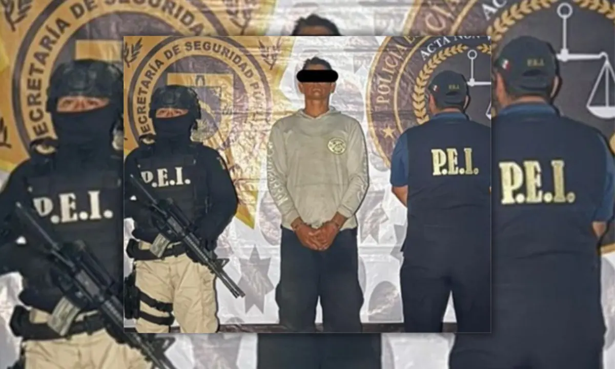 Detenido por presunto homicidio en el puerto de Progreso, Yucatán. Foto: SSP Yucatán