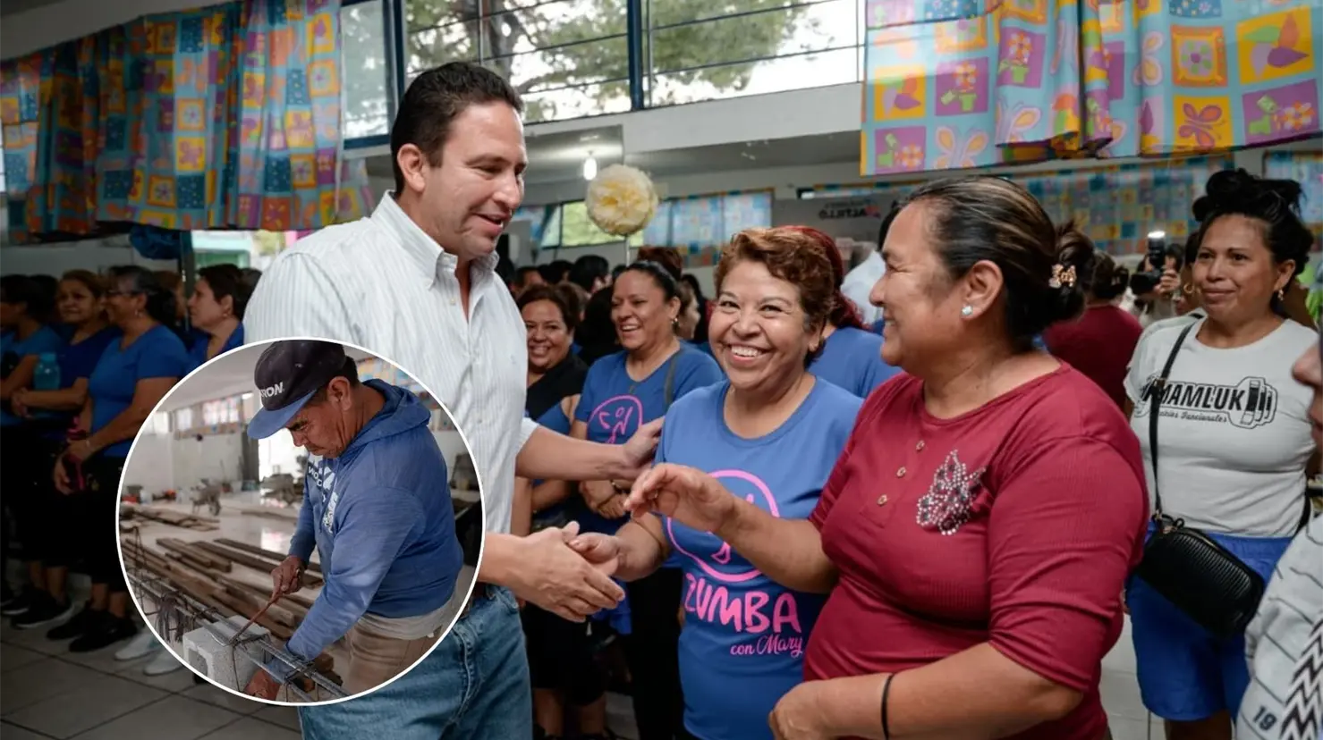 El alcalde Javier Díaz en un centro comunitario. Imágenes de las obras. (Javier Díaz)