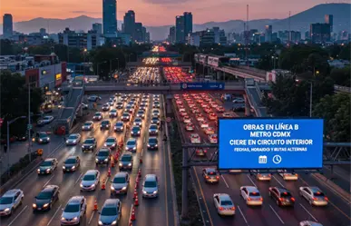 Obras en Línea B del Metro CDMX provocan cierre en Circuito Interior: fechas, horarios y rutas alternas