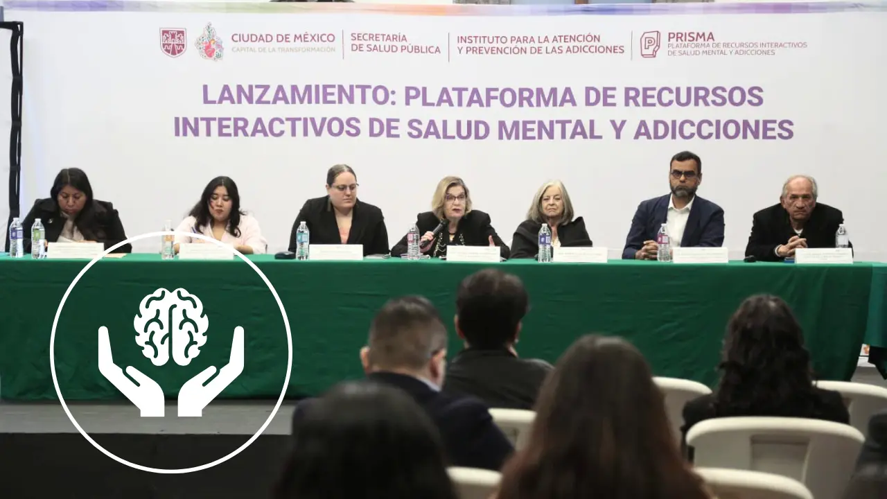 Lanzamiento de la plataforma PRISMA. Diseño en referencia a la salud mental | Foto: Secretaría de Salud Pública de la Ciudad de México | Canva Pro