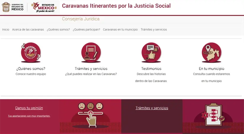 Página de información sobre caravanas para regularizar predios y viviendas en Edomex. Foto: Captura de pantalla 