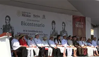 Claudia Sheinbaum encabeza ceremonia por los 200 años de la Independencia del Mar en Veracruz