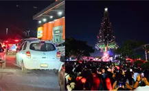 ¡No es Xmatkuil! Lleno total y mucho tráfico en el encendido del Arbolito Coca-Cola en Mérida