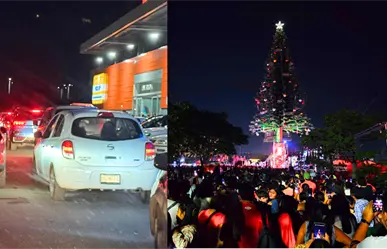 ¡No es Xmatkuil! Lleno total y mucho tráfico en el encendido del Arbolito Coca-Cola en Mérida