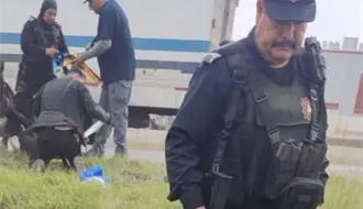 Vuelca patrulla de Fuerza Civil en Escobedo