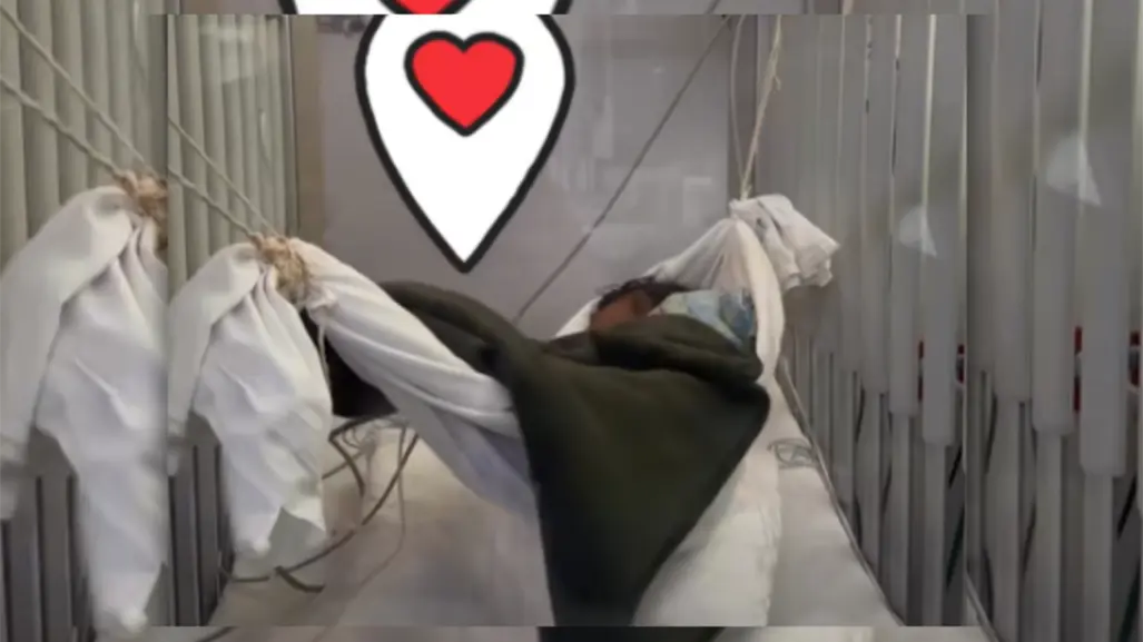 Con hamacaterapia, logran aliviar llanto y estrés de una bebé en un hospital de Yucatán